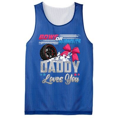 Burnouts Or Bows Gender Reveal Party Announcement Daddy Mesh Reversible Basketball Jersey Tank