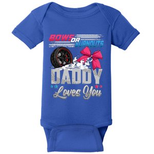 Burnouts Or Bows Gender Reveal Party Announcement Daddy Baby Bodysuit