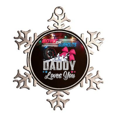 Burnouts Or Bows Gender Reveal Party Announcement Daddy Metallic Star Ornament