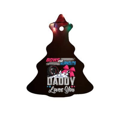 Burnouts Or Bows Gender Reveal Party Announcement Daddy Ceramic Tree Ornament