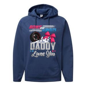 Burnouts Or Bows Gender Reveal Party Announcement Daddy Performance Fleece Hoodie