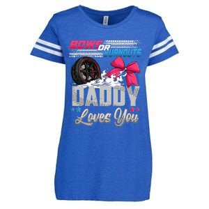 Burnouts Or Bows Gender Reveal Party Announcement Daddy Enza Ladies Jersey Football T-Shirt