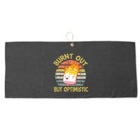 Burnt Out But Optimistic Funny Quotes Sayings Large Microfiber Waffle Golf Towel