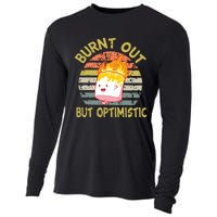 Burnt Out But Optimistic Funny Quotes Sayings Cooling Performance Long Sleeve Crew