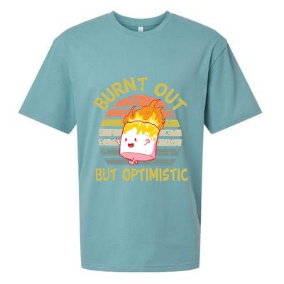 Burnt Out But Optimistic Funny Quotes Sayings Sueded Cloud Jersey T-Shirt