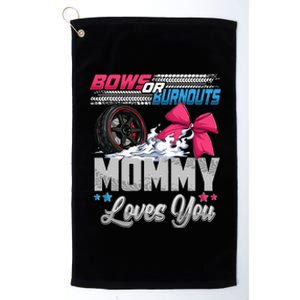 Burnouts Or Bows Gender Reveal Party Announcement Mommy Platinum Collection Golf Towel