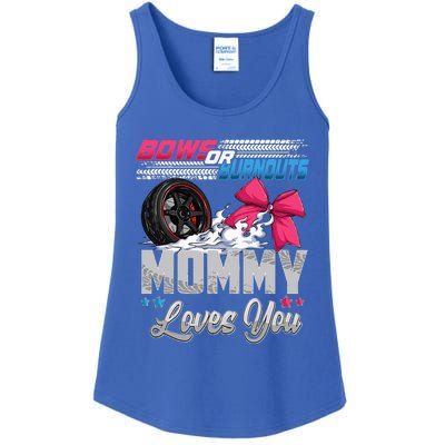 Burnouts Or Bows Gender Reveal Party Announcement Mommy Ladies Essential Tank