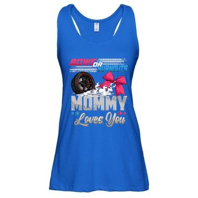 Burnouts Or Bows Gender Reveal Party Announcement Mommy Ladies Essential Flowy Tank