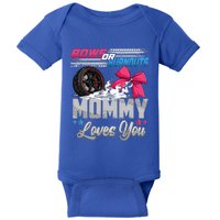 Burnouts Or Bows Gender Reveal Party Announcement Mommy Baby Bodysuit