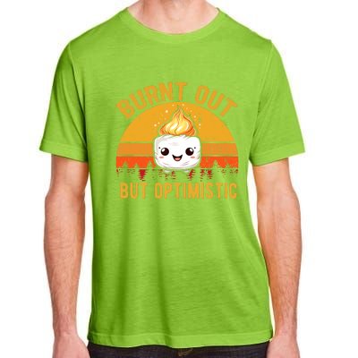 Burnt Out But Optimistic Cute Marshmallow Vintage Camping Adult ChromaSoft Performance T-Shirt