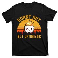 Burnt Out But Optimistic Cute Marshmallow Vintage Camping T-Shirt