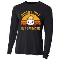 Burnt Out But Optimistic Cute Marshmallow Vintage Camping Cooling Performance Long Sleeve Crew