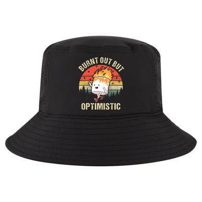 Burnt Out But Optimistic Funny Marshmallow For Camping Retro Cool Comfort Performance Bucket Hat