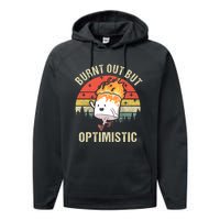 Burnt Out But Optimistic Funny Marshmallow For Camping Retro Performance Fleece Hoodie