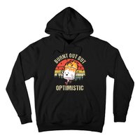 Burnt Out But Optimistic Funny Marshmallow For Camping Retro Hoodie