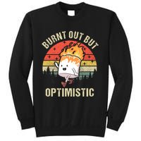 Burnt Out But Optimistic Funny Marshmallow For Camping Retro Sweatshirt