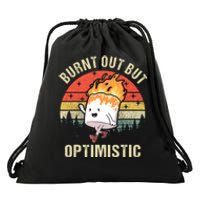 Burnt Out But Optimistic Funny Marshmallow For Camping Retro Drawstring Bag