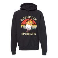 Burnt Out But Optimistic Funny Marshmallow For Camping Retro Premium Hoodie