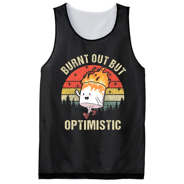 Burnt Out But Optimistic Funny Marshmallow For Camping Retro Mesh Reversible Basketball Jersey Tank