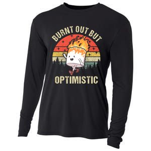 Burnt Out But Optimistic Funny Marshmallow For Camping Retro Cooling Performance Long Sleeve Crew