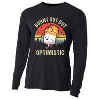 Burnt Out But Optimistic Funny Marshmallow For Camping Retro Cooling Performance Long Sleeve Crew