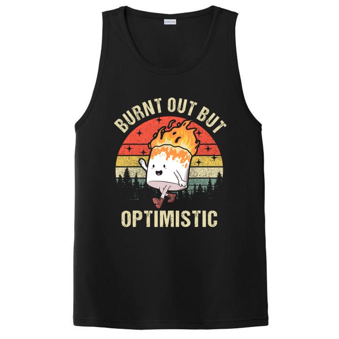 Burnt Out But Optimistic Funny Marshmallow For Camping Retro PosiCharge Competitor Tank