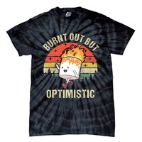 Burnt Out But Optimistic Funny Marshmallow For Camping Retro Tie-Dye T-Shirt