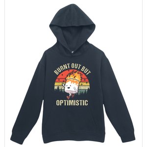 Burnt Out But Optimistic Funny Marshmallow For Camping Retro Urban Pullover Hoodie