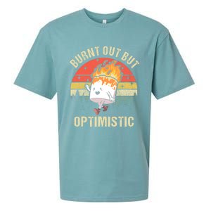 Burnt Out But Optimistic Funny Marshmallow For Camping Retro Sueded Cloud Jersey T-Shirt