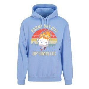 Burnt Out But Optimistic Funny Marshmallow For Camping Retro Unisex Surf Hoodie