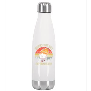 Burnt Out But Optimistic Funny Marshmallow For Camping Retro Stainless Steel Insulated Water Bottle