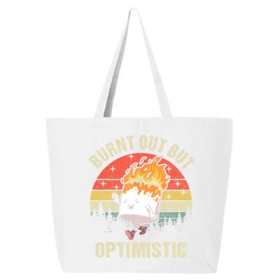 Burnt Out But Optimistic Funny Marshmallow For Camping Retro 25L Jumbo Tote