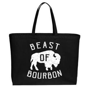 Beast Of Bourbon Drinking Whiskey Design Bison Buffalo Party Cotton Canvas Jumbo Tote