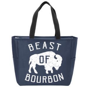 Beast Of Bourbon Drinking Whiskey Design Bison Buffalo Party Zip Tote Bag