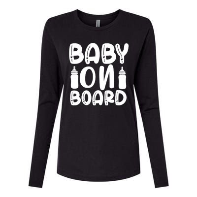 Baby On Board Womens Cotton Relaxed Long Sleeve T-Shirt