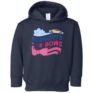 Burnouts Or Bows Gender Reveal Toddler Hoodie