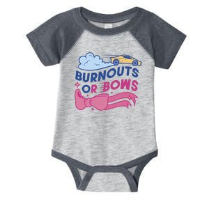 Burnouts Or Bows Gender Reveal Infant Baby Jersey Bodysuit