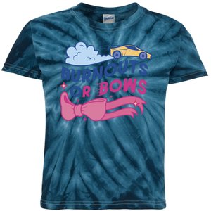 Burnouts Or Bows Gender Reveal Kids Tie-Dye T-Shirt