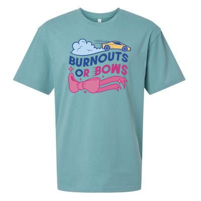 Burnouts Or Bows Gender Reveal Sueded Cloud Jersey T-Shirt