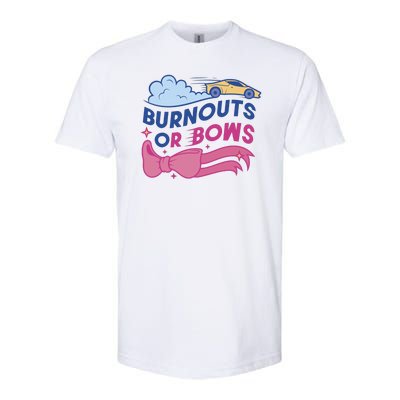 Burnouts Or Bows Gender Reveal Softstyle® CVC T-Shirt