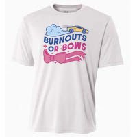 Burnouts Or Bows Gender Reveal Cooling Performance Crew T-Shirt