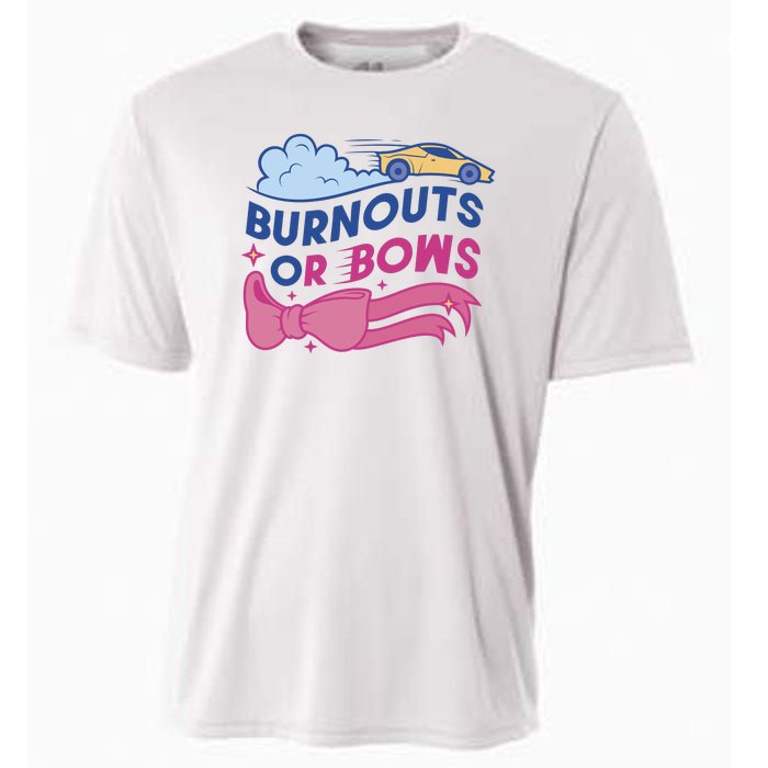 Burnouts Or Bows Gender Reveal Cooling Performance Crew T-Shirt