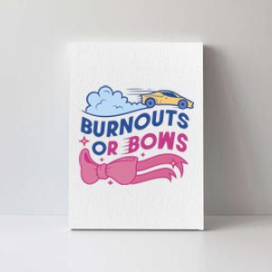 Burnouts Or Bows Gender Reveal Canvas