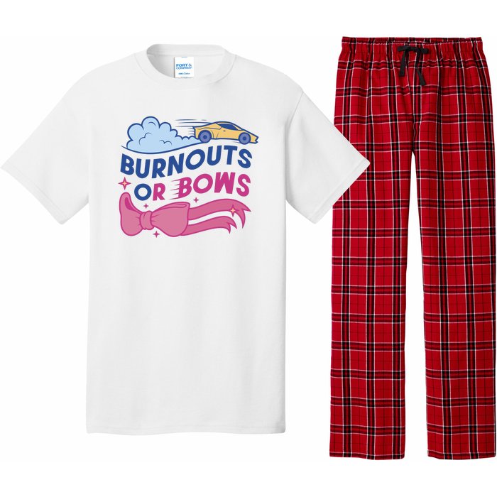 Burnouts Or Bows Gender Reveal Pajama Set