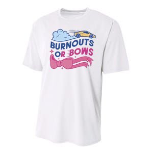 Burnouts Or Bows Gender Reveal Performance Sprint T-Shirt