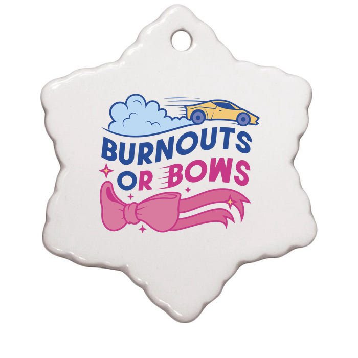 Burnouts Or Bows Gender Reveal Ceramic Star Ornament