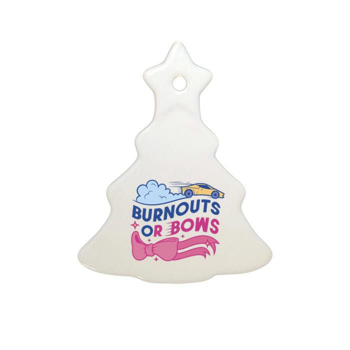 Burnouts Or Bows Gender Reveal Ceramic Tree Ornament