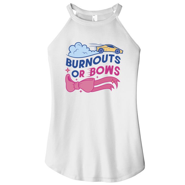 Burnouts Or Bows Gender Reveal Women's Perfect Tri Rocker Tank