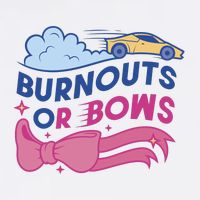 Burnouts Or Bows Gender Reveal Women's V-Neck T-Shirt