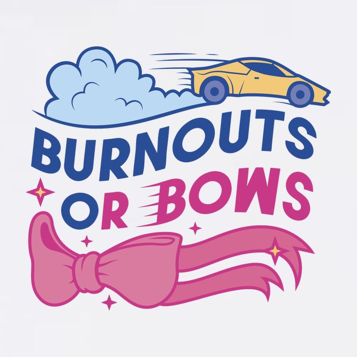 Burnouts Or Bows Gender Reveal Women's V-Neck T-Shirt